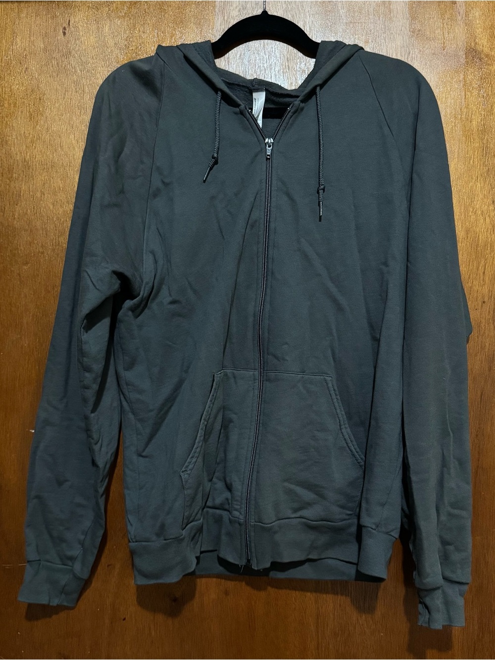 American Apparel Men's Full-Zip Hooded Sweatshirt / Dark Gray / Medium